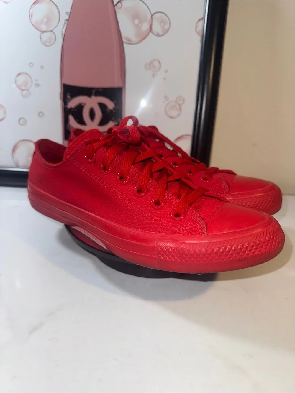Converse All Star Unisex All-Red Low Top Canvas Sneakers - Men’s 6 or Women’s 8